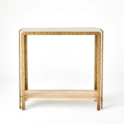 Kraft Console Light Bronze w/Travertine