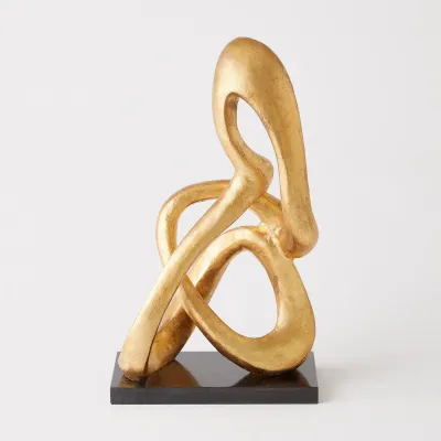 Sitting Loop Sculpture Gold Leaf