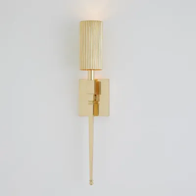 Fluted Single Sconce Brass