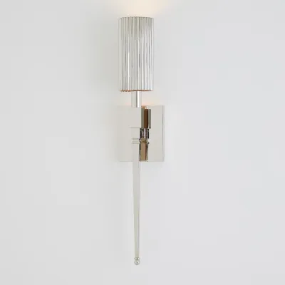 Fluted Single Sconce Nickel