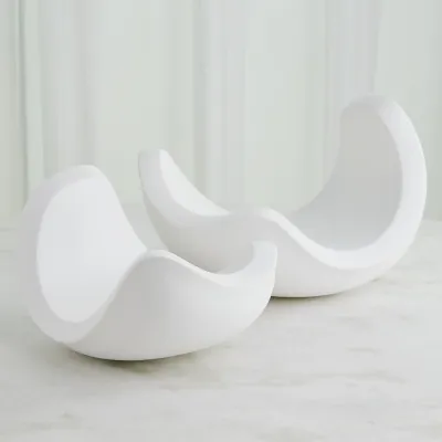 Curl Bowl Matte White Large