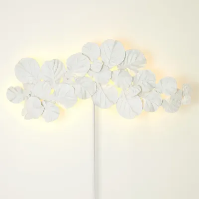 Fiddle Fig Lighted Wall Decor White