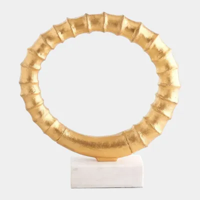 Infinity Gold Leaf Horn Sculpture