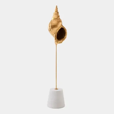 Shells on Marble Miter Gold Leaf
