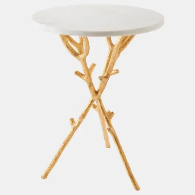 Coral Gold Tripod Side Table