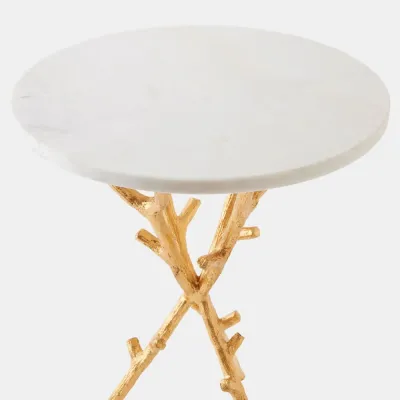 Coral Gold Tripod Side Table