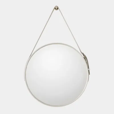 Saddle Silver Round Mirror