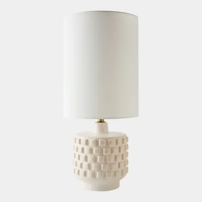 Otto Beige Carved Ceramic Lamp