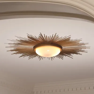 Sunburst Light Fixture Gold