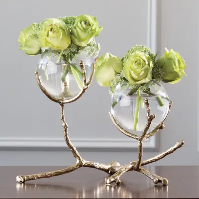 Twig 2 Vase Holder Brass