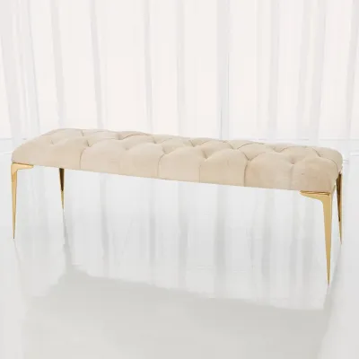 Stiletto Bench White Hair on Hide