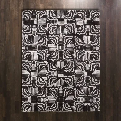 Arches Rug Black/Ivory 5' x 8'