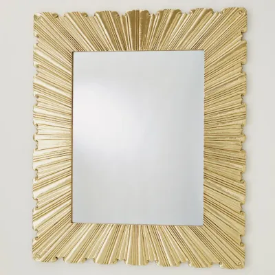 Linenfold Mirror Brass Large