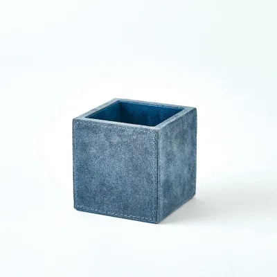 Posh Pencil Cup - Dusty Blue Suede