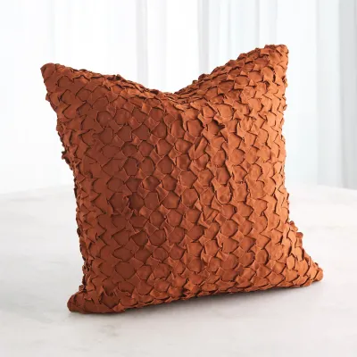 Diamond Ruche Pillow - Rust