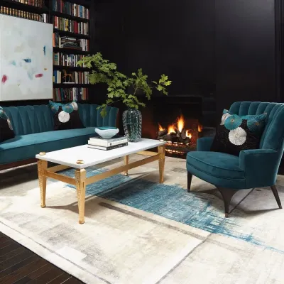 Liberty Geometric Blue Art Rug