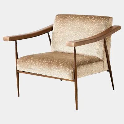 L. Brooks Bronze Fabric/Leather Chair