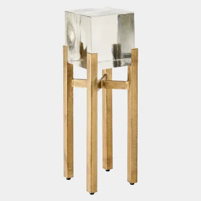Ice Block Antique Gold Table Single