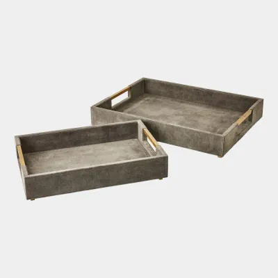 Posh Gray Suede Tray