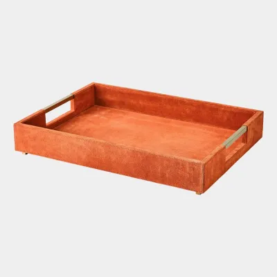 Posh Rust Suede Tray Large