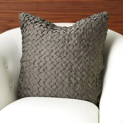 Diamond Ruche Gray Pillow