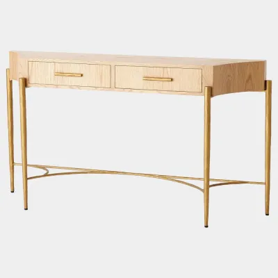 Breakfront Natural/Gold Console