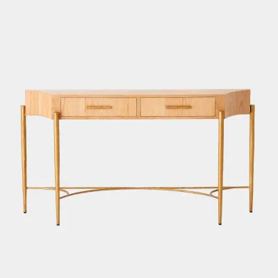 Breakfront Natural/Gold Console