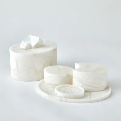 Alabaster Oval Bath Accessories