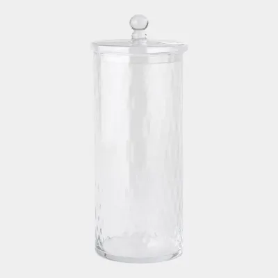 Diamond Shaped Optic Lidded Canister 18"H x 7"W x 7"D