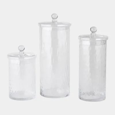 Diamond Shaped Optic Lidded Canister 18"H x 7"W x 7"D
