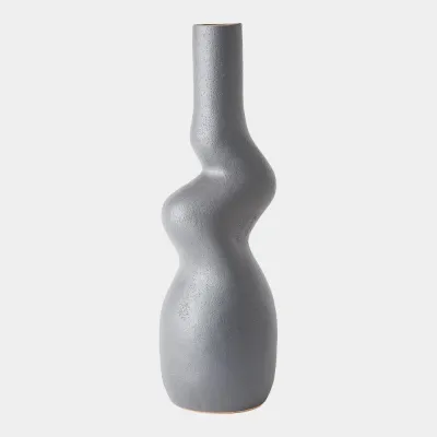 Crooked Dark Grey Vase