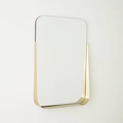 Tucker Brass Shelf Rectangular Mirror