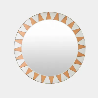 Sun Brass Round Mirror