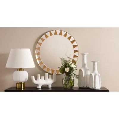 Sun Brass Round Mirror