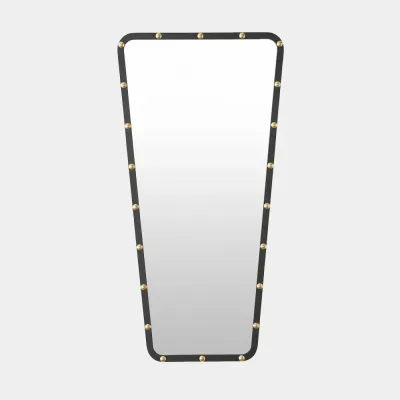 Fremmy Black with Brass Studs Irregular Mirror