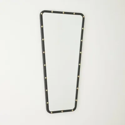 Fremmy Black with Brass Studs Irregular Mirror