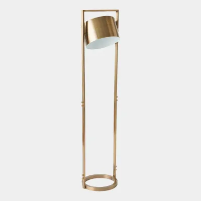 Key Light Antique Brass Metal Floor Lamp
