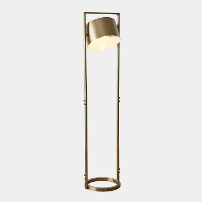 Key Light Antique Brass Metal Floor Lamp