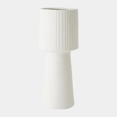 Torcia Tall Ribbed Top Vase 22"H x 9"W x 9"D