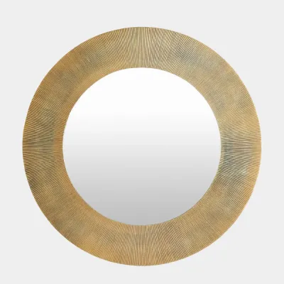 Loretta Brass Round Mirror Large
