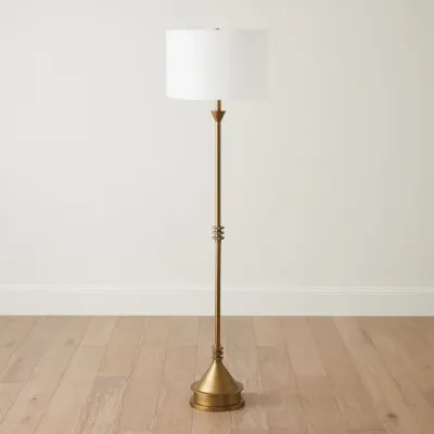 Gear Antique Brass Floor Lamp