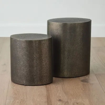 Arwen Champagne Texture Drum Table