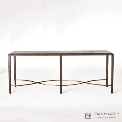 Twisted Rail Console - Okume/Brass