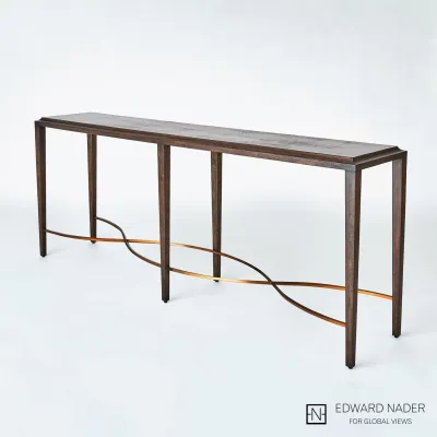 Twisted Rail Console - Okume/Brass