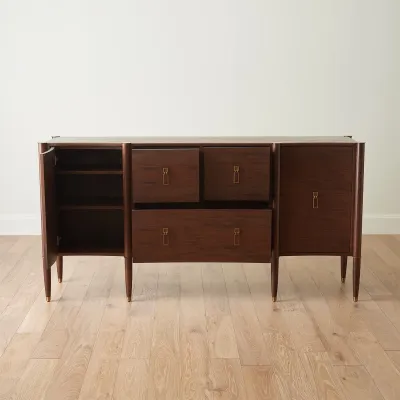 Triple Curve Cabinet - Walnut