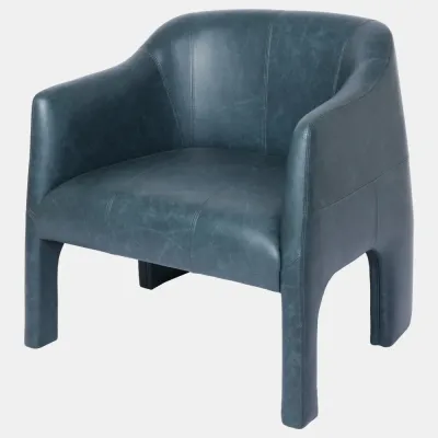 Bradford Navy Leather Chair