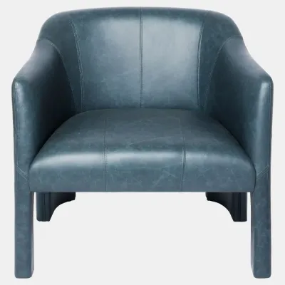 Bradford Navy Leather Chair
