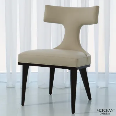 Anvil Back Dining Chair Ivory Leather