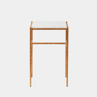 Shadrach Gold Leaf Cut Iron Side Table