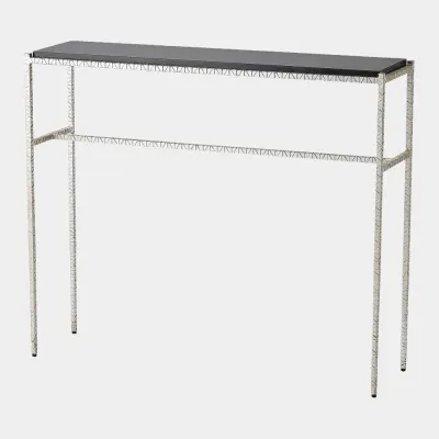 Shadrach Silver Leaf Cut Iron Console Table